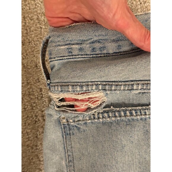Agolde Arc Criss Cross Distressed Holes Jeans Denim Size 28 Wide Loose Baggy - Picture 10 of 14